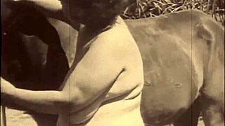 Retro vintage film showcases amateur retro hairy pussy