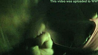 she gives a hidden blowjob in the corner