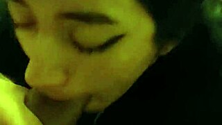 The petite teen eagerly delivers a delicious blowjob, her small tits bouncing as she aims for a cumshot