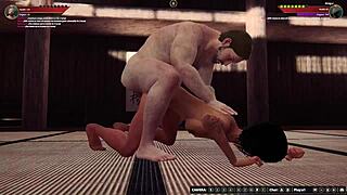 oh man, ethan totally wrecked meigui in naked 3d wrestling match!