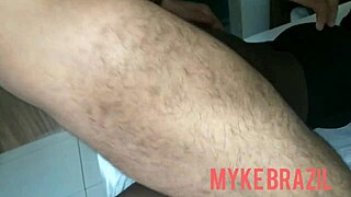 Ebony woman performs footjob with toes