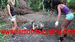 Femdom Mistress Dominates Bound Slaves in Pet Play Session