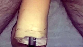 Me plunging deep into my 10-inch dildo