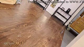 Sloppy blowjob and handjob in furniture store, so risky 😈