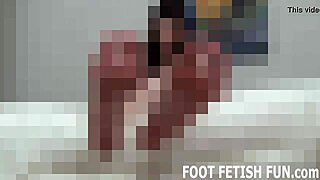 I drive men wild with my foot fetish in stockings