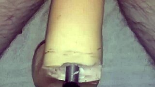 Me plunging deep into my 10-inch dildo