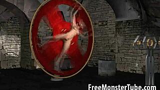 Svázaná 3D blondýnka jebaná upírem!