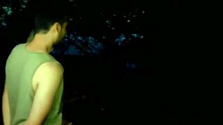 FUCKING tattooed COCK in the forest at night.