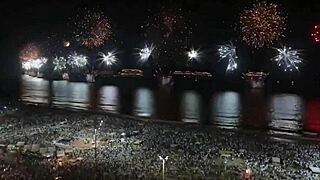 New Year's party erupts into gay threesome with spicy cocks