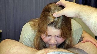 Hey, check out this chubby teen sucking cock first time with a hot facial