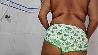 College Buddy Requests Sloppy Latina Bath With Pussy And Ass Tease