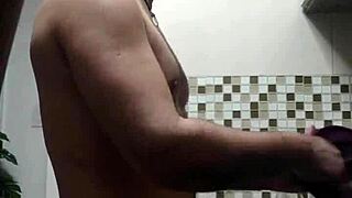 Macho Guy Washing Dishes