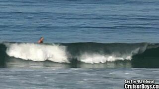 Rusty and Steve, tall muscular beach boys, flex hard and drill deep on the sandy shore. Their raw power dominates every hardcore moment.