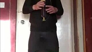 Blindfolded Crossdresser in Unusual Challenge