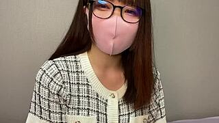 Nasty Japanese Babe Masturbates To Orgasm With Glasses!