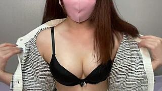 Nasty Japanese Babe Masturbates To Orgasm With Glasses!