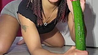 teasing your member while spitting and sucking cucumber