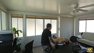 Loan4k blue-eyed czech babe gets fucked on desk for cash