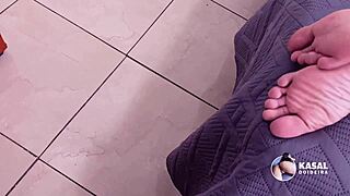 Latina in see-through shorts