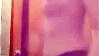 Girl dances seductive striptease on webcam. She rips clothes, undresses completely, and masturbates solo.