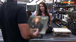 Busty woman gets drilled at the pawnshop