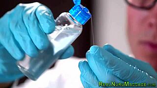 Blonde enjoys nuru massage session