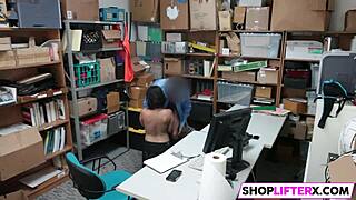 penelope, the hot teen burglar, gets caught shoplifting and fucked by the police officer with his big cock