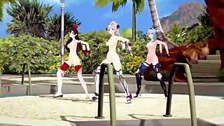 Genshin Impact Noelle Amber Eula in MMD Dance Show