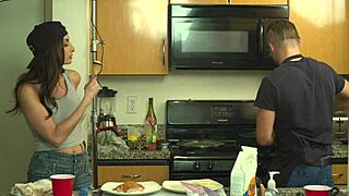 ep 5 brunette pornstars cooking in kitchen