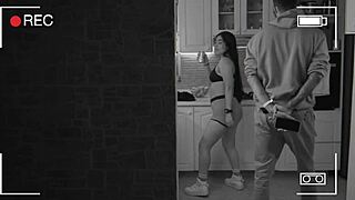 beauty colombian seduces cipriani in the kitchen for a blowjob