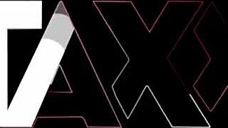 Busty blonde slut fucks in purple stockings