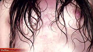 Petite Shemale's Body Covered In Thick Cum