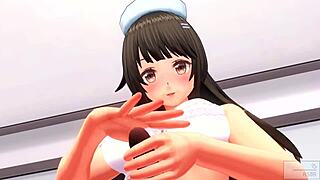 gentle sister in uncensored anime guides countdown with voice asmr, headphones recommended