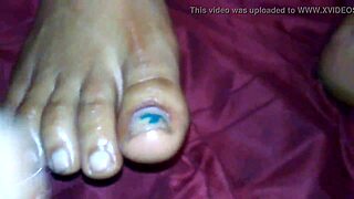 Ebony Foot Job With Cumshot