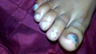 Ebony Foot Job With Cumshot