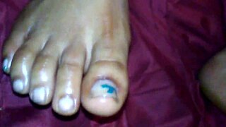 Ebony Foot Job With Cumshot