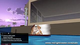 3D POOL THREESOME unfolds in water.