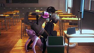 Ever seen a furry cat skunk wolf threesome in class? 😜