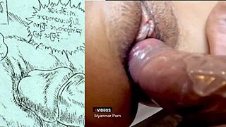 Myanmar comics girl with big ass tryin hardcore with me