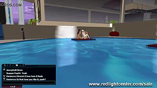 3D POOL THREESOME unfolds in water.