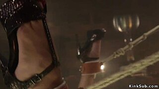 Blonde Lesbian's Big Tits Bounce During Whipping And Domination