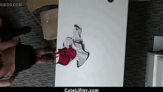 bratty teen tried escaping the shop but got caught and fucked in the garage