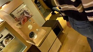 Horny girl in tights and miniskirt craves cock, gets it in her tight pussy and dirty mouth.