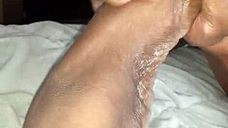 Lotioning my wife's feet for a sensual massage
