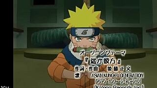Naruto's second opening theme plays with vibrant music and hentai elements