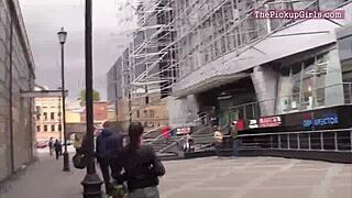 sexy babe gets bent over for doggystyle pounding in a group threesome