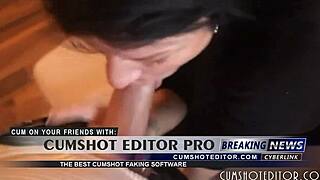 A hot german milf gets filled with cum in this pov scene.