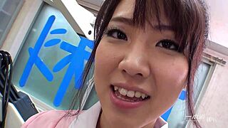 Mao-chan, the miniskirt dental hygienist, gives shaved blowjob leading to creampie in asian video
