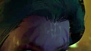 purple night elf in skyrim getting side anal on bed, what a parody 😏