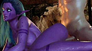 เอลฟ์ไนท์ม่วง Skyrim โดนเย็ดตูดด้านข้างบนเตียง พาร์โทดี้ 😏